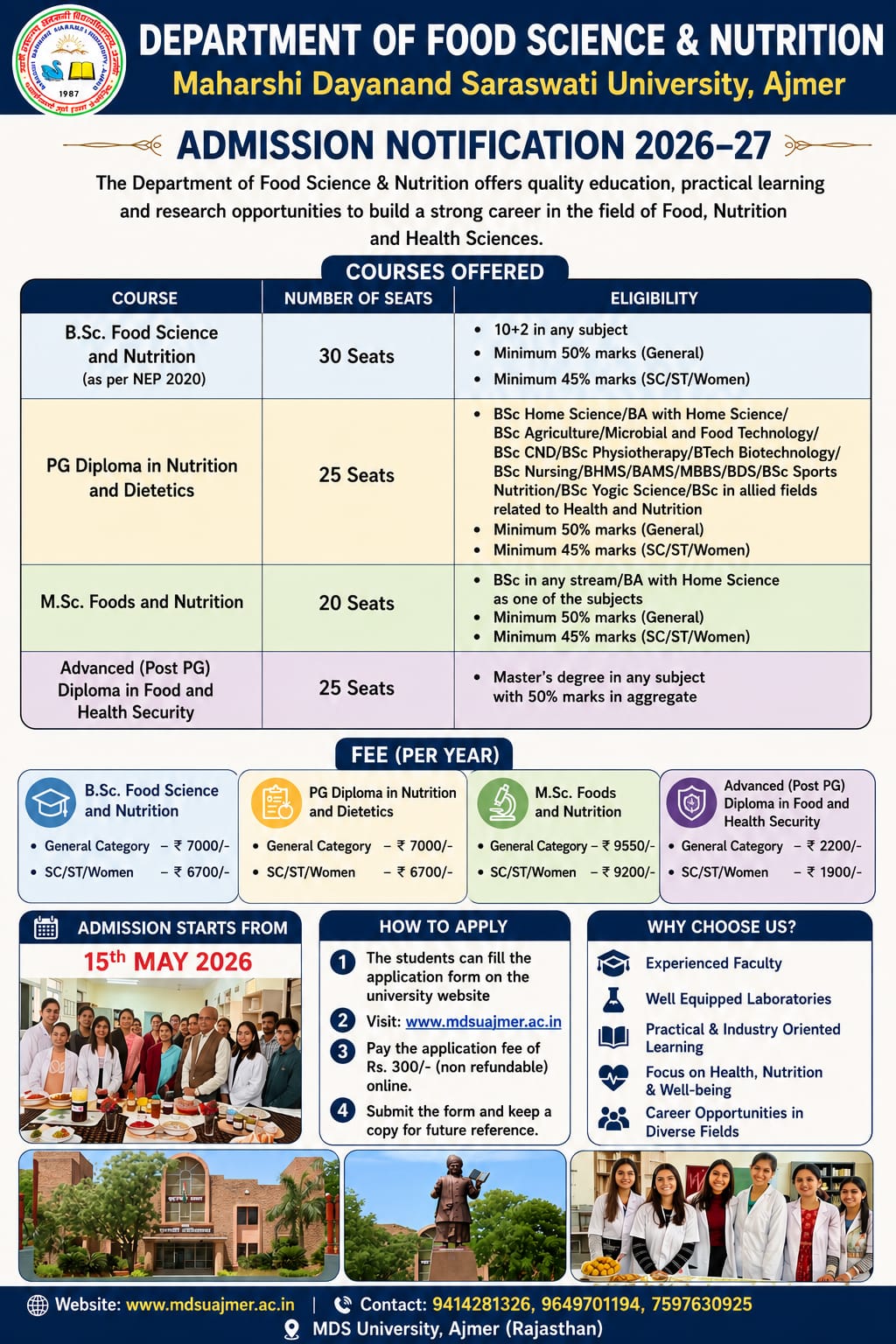 Maharshi Dayanand Saraswati University, Ajmer | Official Website | MDSU